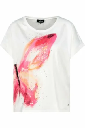 monari Koszulki, Kobieta, Biały, L, Klasyczny Biały T-shirt Damski