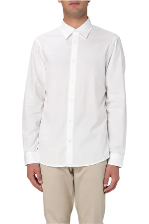 Armani Exchange Koszule, Mężczyzna, Biały, S, Biała Koszula Bawełniana, Klasyczny Design