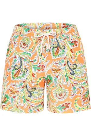 Ralph Lauren Stroje kąpielowe, Mężczyzna, Wielobarwność, M, Pomarańczowe kąpielówki z nadrukiem paisley