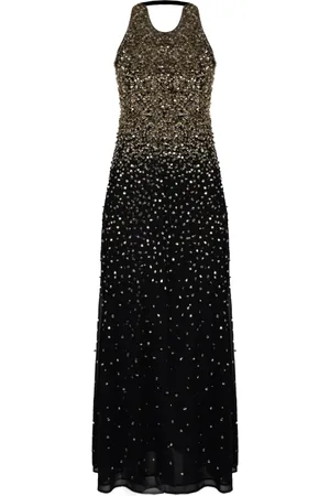 Pinko Sukienki, Kobieta, Czarny, M, Elegancka sukienka bez pleców z błyszczącymi detalami