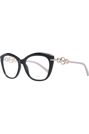 Emilio Pucci Akcesoria, Kobieta, Czarny, ONE SIZE, Czarne Okulary Optyczne Damskie Kwadratowy Styl