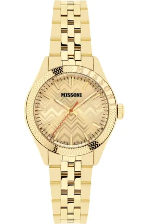 Missoni Akcesoria, Kobieta, Żółty, ONE SIZE, Klasyczny Złoty Zegarek Bransoletka
