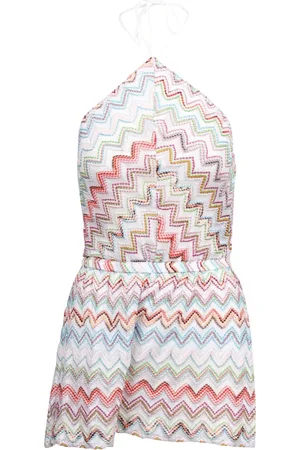 Missoni Kombinezony, Kobieta, Wielobarwność, S, Krótki Kombinezon z Wzorem Zigzag