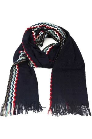 Missoni Akcesoria, unisex, Czarny, ONE SIZE, Geometryczny Szal z Frędzlami