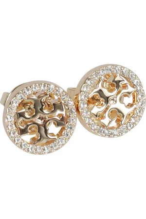 Tory Burch Akcesoria, Kobieta, Żółty, ONE SIZE, Kolczyk Pave Stud