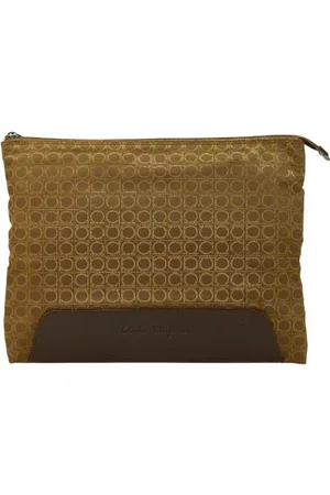 Salvatore Ferragamo Pre-owned, Kobieta, brązowy, ONE SIZE, Skóra, Pre-owned Canvas clutches