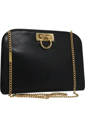 Salvatore Ferragamo Pre-owned, Kobieta, Czarny, ONE SIZE, Skóra, Pre-owned skórzane torby na ramię