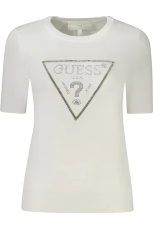 Guess Koszulki, Kobieta, Biały, M, Biała Damska Bluzka z Krótkimi Rękawami