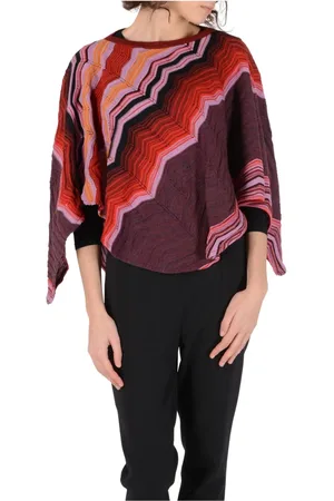 Missoni Bluzki, Kobieta, Wielobarwność, ONE SIZE, Wielokolorowy Płaszcz z Wełny