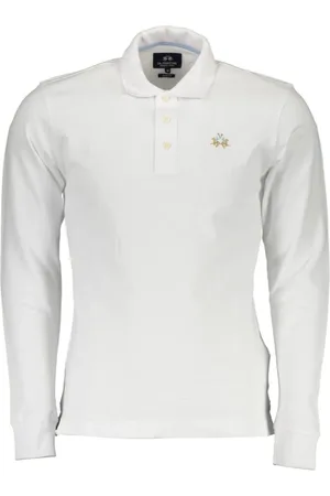 La Martina Koszulki, Mężczyzna, Biały, 2XL, Bawełna, Elegancki Polo Slim Fit z detalami haftu