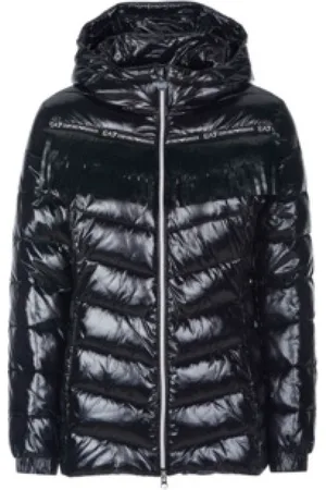 Emporio Armani Kurtki, Kobieta, Czarny, S, Czarna kurtka puchowa dla kobiet