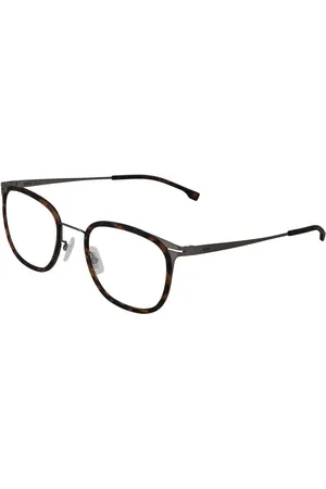 HUGO BOSS Akcesoria, Mężczyzna, brązowy, ONE SIZE, Brązowe Okulary Optyczne w Kształcie Prostokąta dla Mężczyzn
