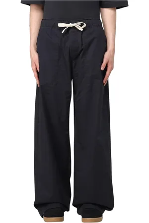 Palm Angels Spodnie, Mężczyzna, Czarny, XL, Nowoczesne Spodnie z sznurkiem