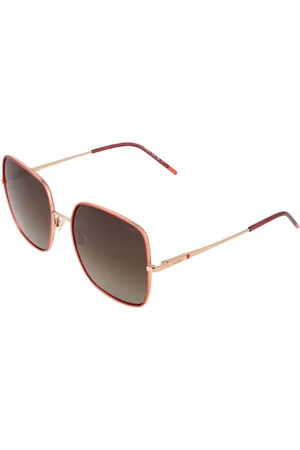 HUGO BOSS Akcesoria, Kobieta, Czerwony, ONE SIZE, Czerwone Okulary Przeciwsłoneczne Damskie Kwadratowe Gradient Brązowy