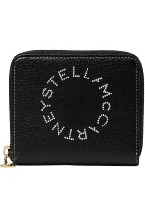 Stella McCartney Akcesoria, Kobieta, Czarny, ONE SIZE, Czarna Portmonetka na Zamek Błyskawiczny