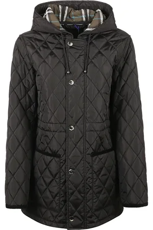 Burberry Kurtki, Kobieta, Czarny, S, Nylon, Czarne Płaszcze dla Kobiet