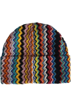 Missoni Akcesoria, Kobieta, Wielobarwność, ONE SIZE, Geometryczna Fantazja Wełniana Czapka Wielokolorowa