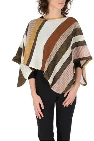 Missoni Kurtki, Kobieta, Wielobarwność, ONE SIZE, Wielokolorowy Sweter Ponczo