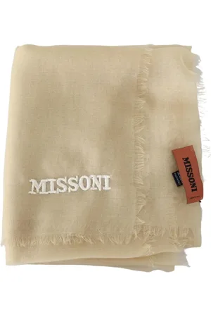 Missoni Akcesoria, Mężczyzna, Beżowy, ONE SIZE, Kaszmir, Beżowy Szal z Kaszmiru z Frędzlami