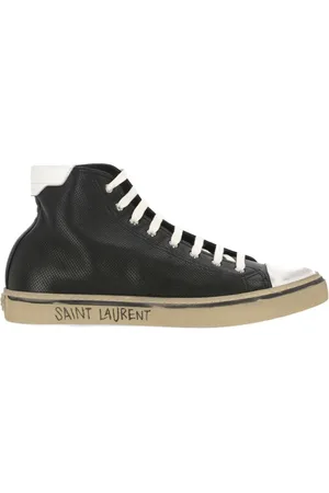 Saint Laurent Buty, Mężczyzna, Czarny, 41 EU, Czarne Skórzane Sneakersy z Relief Logo