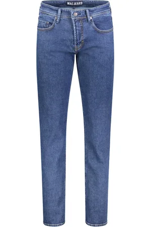 Mac Jeansy, Mężczyzna, Niebieski, W36 L30, Bawełna, Pantalon-5-P Slim-fit Jeansy