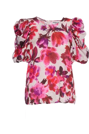 Essentiel Antwerp Bluzki, Kobieta, Wielobarwność, S, Puffy Sleeve Top Off White