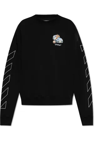 OFF-WHITE Bluzy, Mężczyzna, Czarny, S, Bawełna, Logo Sweatshirt