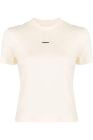 Jacquemus Koszulki, Kobieta, Beżowy, S, Casual Bawełniany T-shirt dla Mężczyzn