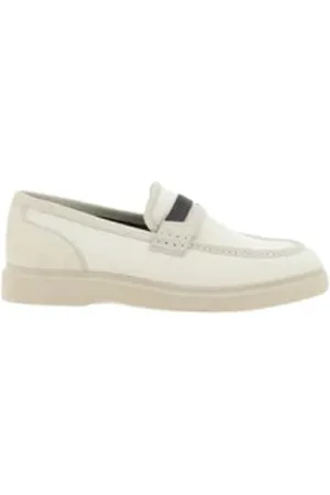 Brunello Cucinelli Buty, Kobieta, Beżowy, 41 EU, Zamsz, Mokasyny z skóry z koralikami