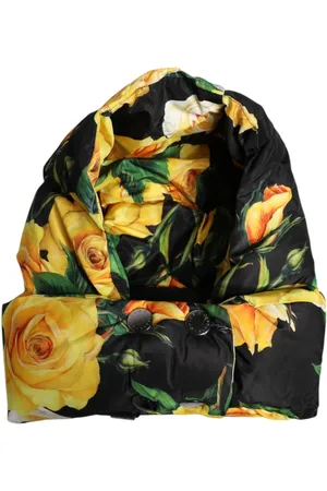 Dolce & Gabbana Akcesoria, Kobieta, Wielobarwność, ONE SIZE, Czarny Kwiatowy Chustka na Głowę