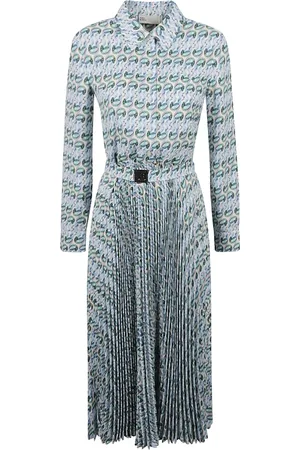Tory Burch Sukienki, Kobieta, Niebieski, S, Sukienka z nadrukiem z tkaniny twill