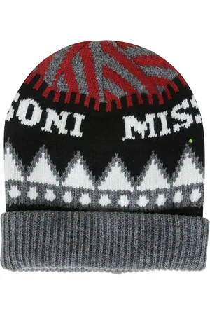 Missoni Akcesoria, Mężczyzna, Szary, ONE SIZE, Stylowa Czarna Szara Czapka Beanie