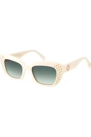 Maje Akcesoria, Kobieta, Beżowy, ONE SIZE, Kremowe Okulary Przeciwsłoneczne Cat Eye