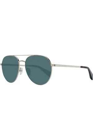 Ted Baker Akcesoria, unisex, Żółty, ONE SIZE, Złote męskie okulary pilotki
