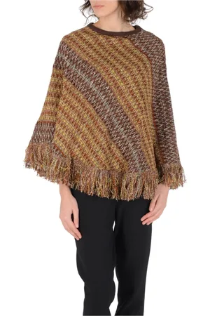 Missoni Kurtki, Kobieta, Wielobarwność, ONE SIZE, Wielokolorowy Płaszcz Wełniany