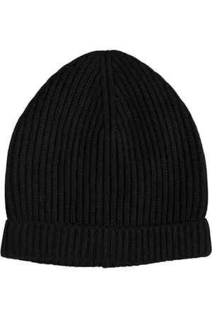 Dolce & Gabbana Akcesoria, Mężczyzna, Czarny, ONE SIZE, Kaszmir, Czarna Kaszmirowa Zimowa Czapka Beanie