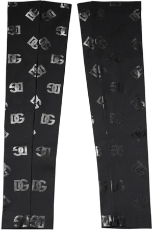 Dolce & Gabbana Akcesoria, Kobieta, Czarny, ONE SIZE, Wełna, Logo Monogram Wełna Rękawy
