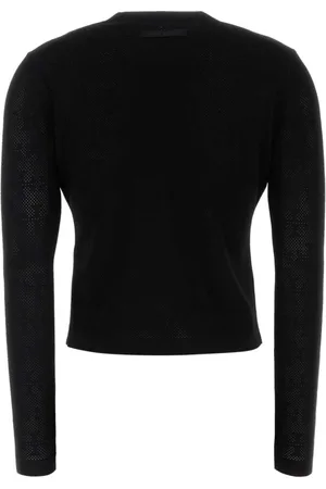 Tory Burch Swetry, Kobieta, Czarny, M, Czarny sweter z mieszanki wiskozy