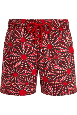 Vilebrequin Stroje kąpielowe, Mężczyzna, Czerwony, 2XL, Len, Krótkie Oursinades Elastyczne Kąpielówki dla Mężczyzn