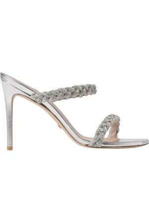 Stuart Weitzman Buty, Kobieta, Szary, 38 EU, Kryształowo Ozdobione Srebrne Szpilki