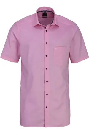 Olymp Koszule, unisex, Różowy, L, Casual koszula krótki rękaw
