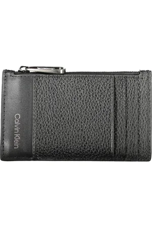 Calvin Klein Akcesoria, Kobieta, Czarny, ONE SIZE, Czarny portfel męski z zamknięciem na zamek błyskawiczny