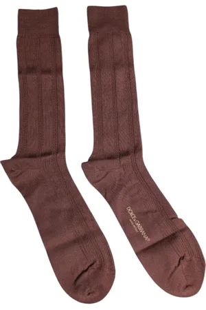 Dolce & Gabbana Bielizna, Mężczyzna, brązowy, L, Skarpetki z logo w łydce