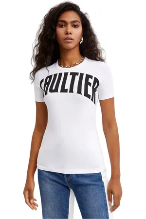 Jean Paul Gaultier Koszulki, Kobieta, Biały, L, Biały T-shirt z logo