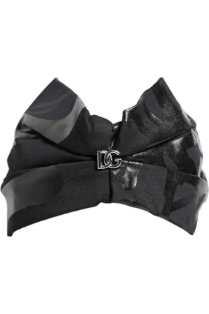 Dolce & Gabbana Akcesoria, Kobieta, Czarny, ONE SIZE, Nylon, Rozciągliwy Opaska z Logo DG Czapka