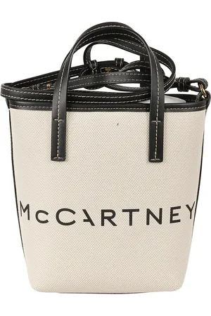 Stella McCartney Torebki, Kobieta, Beżowy, ONE SIZE, Bawełna, Eco Salt And Pepper Bucket Bag