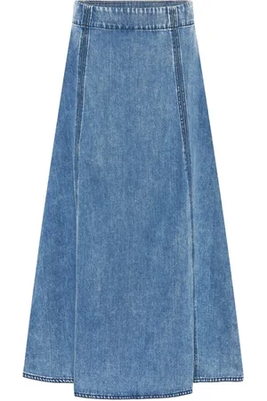 Bruuns Bazaar Spódnice, Kobieta, Niebieski, XL, Denim, Spódnica z denimu o wysokim stanem