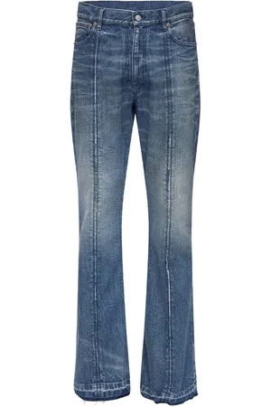 Maison Margiela Jeansy, Mężczyzna, Niebieski, W32, Indigo Klasyczne Jeansyy z Efektem Pranie