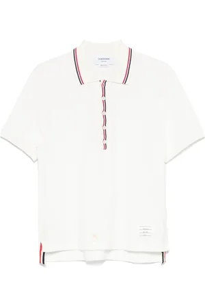 Thom Browne Koszulki, Mężczyzna, Biały, M, Biała Sweter z Przodu z Guzikami