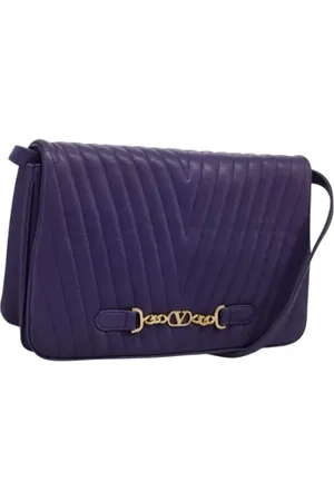 VALENTINO Pre-owned, Kobieta, Fioletowy, ONE SIZE, Skóra, Pre-owned skórzane torby na ramię